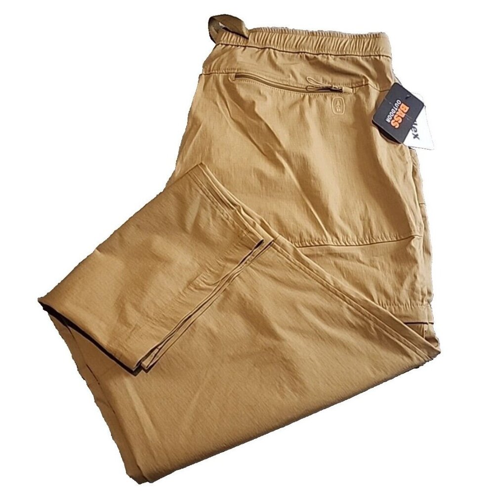 NWT Bass Outdoor Men XXL Gargoyl  Hiker Converetable Pants with Belt Zip Pockets